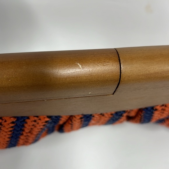 Urban Expressions Marina Clutch Woven Straw Handbag MOD Wood Handle - Picture 10 of 11